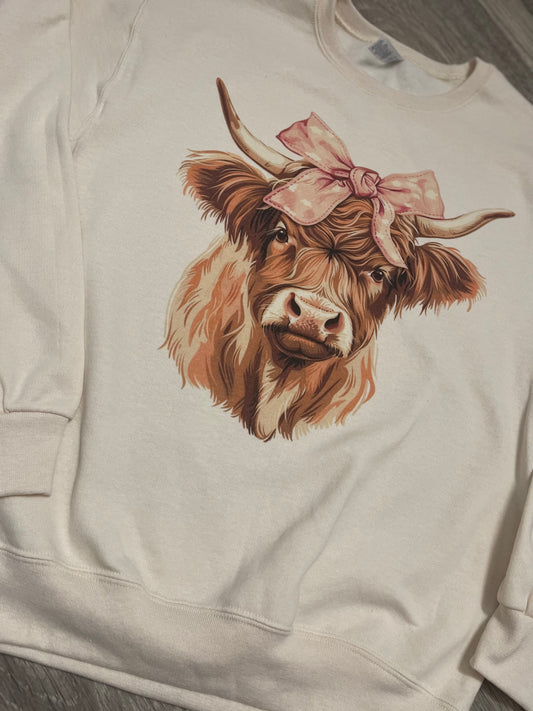 Coquette Highland Cow ~ T-Shirt or Sweatshirt