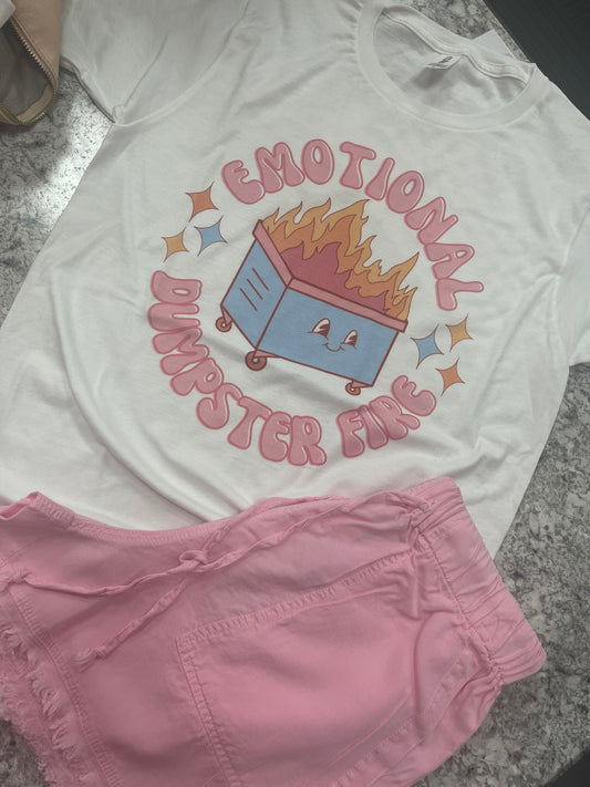 Emotional Dumpster Fire ~ White Graphic tee