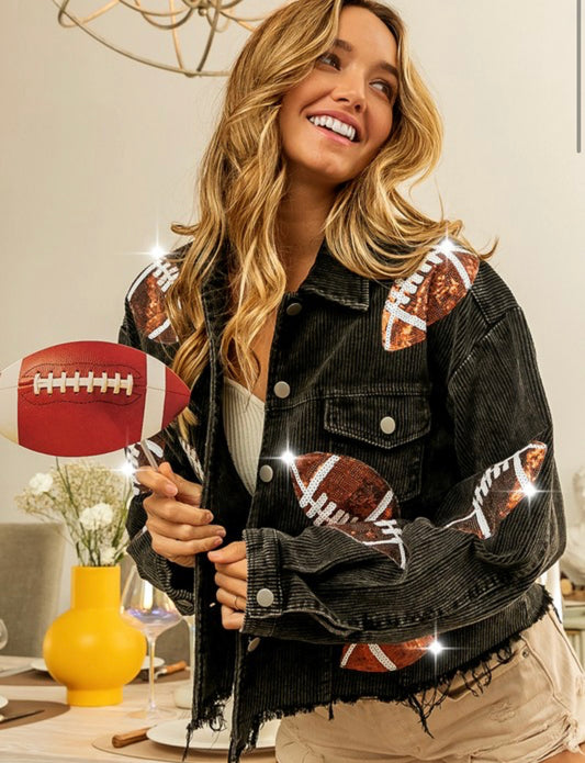 Game Day Sequin Football Jacket