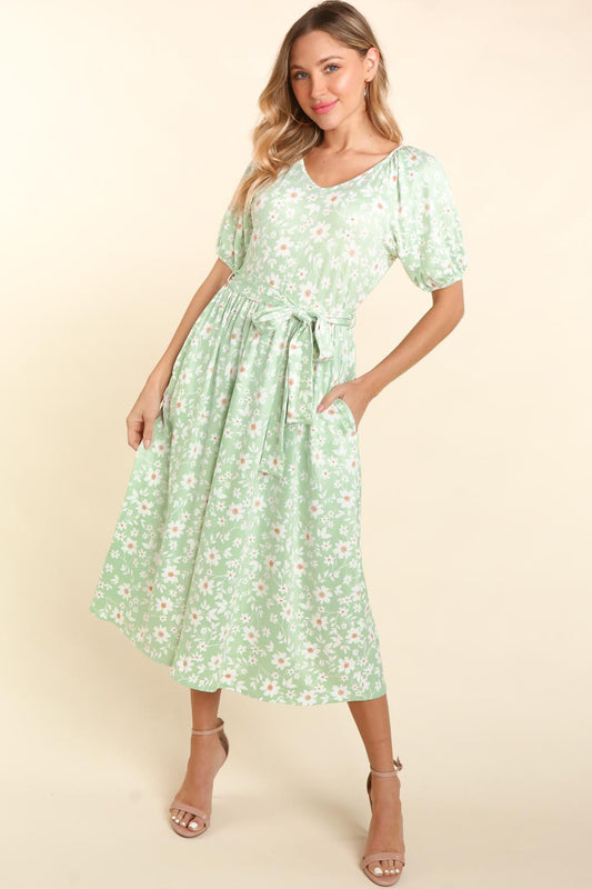 Lovely Lady May ~ Mint Daisy Print Dress