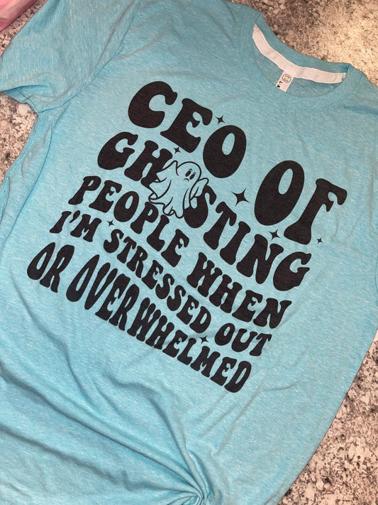 CEO of Ghosting People ~ Caribbean Blue Soft Graphic Tee
