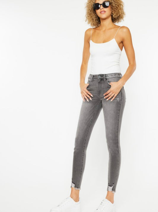 Mallory ~ Kancan Gray High Rise Ankle Skinny Jeans
