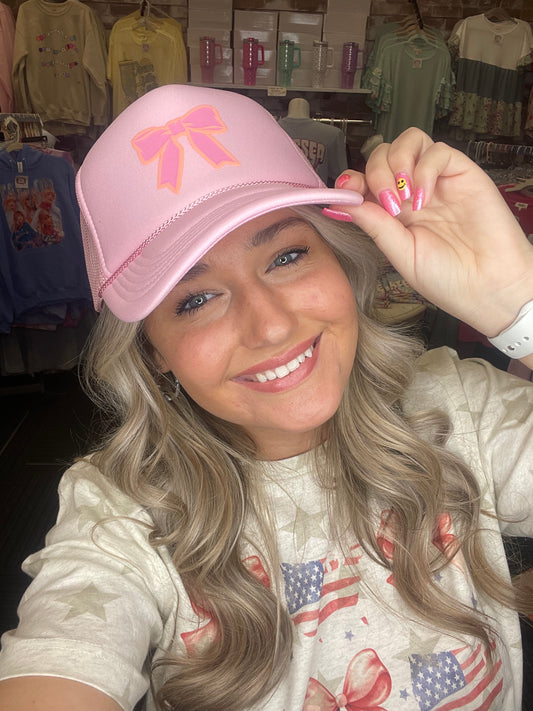 Pink Coquette Bow ~ Trucker Hat