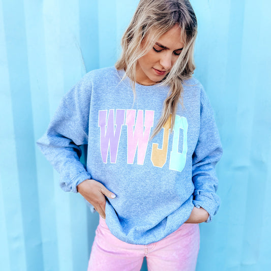 WWJD ~ Pastel Crewneck Sweatshirt