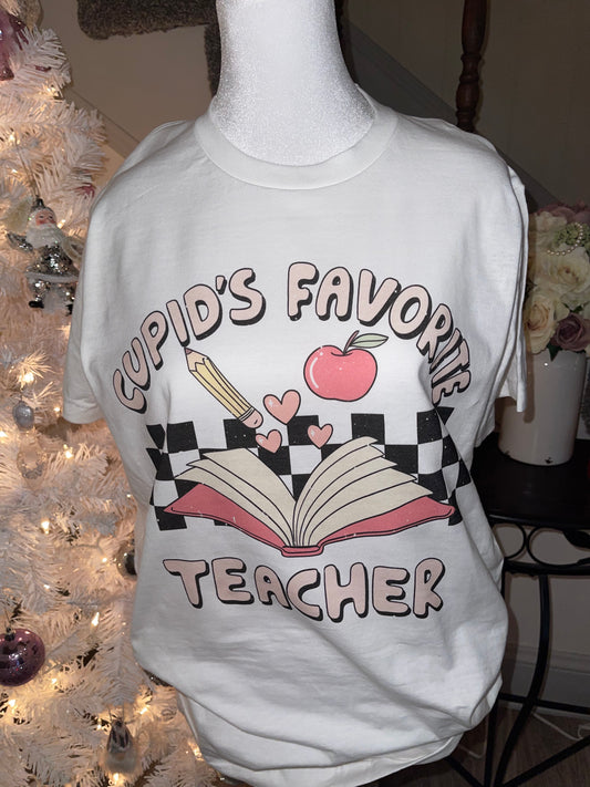 Cupid’s Favorite ~ Teacher Or Nurse graphic tee