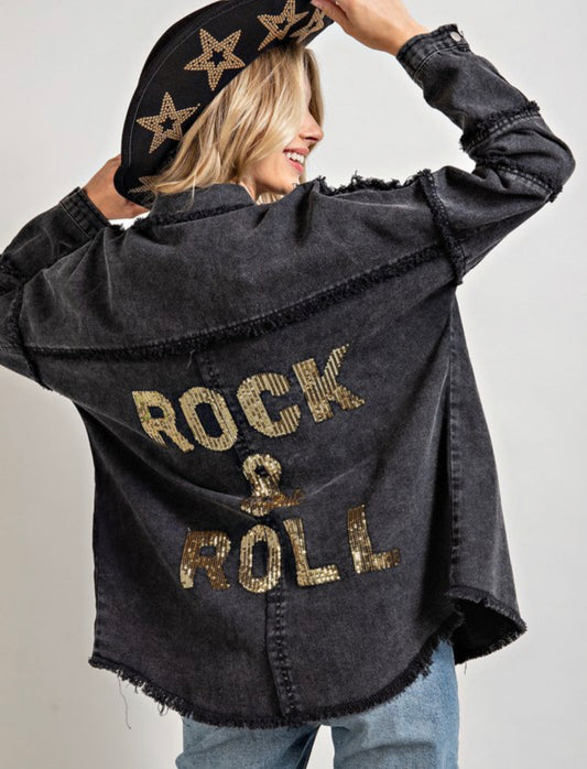 ROCK AND ROLL ~ Black Oversized Jacket