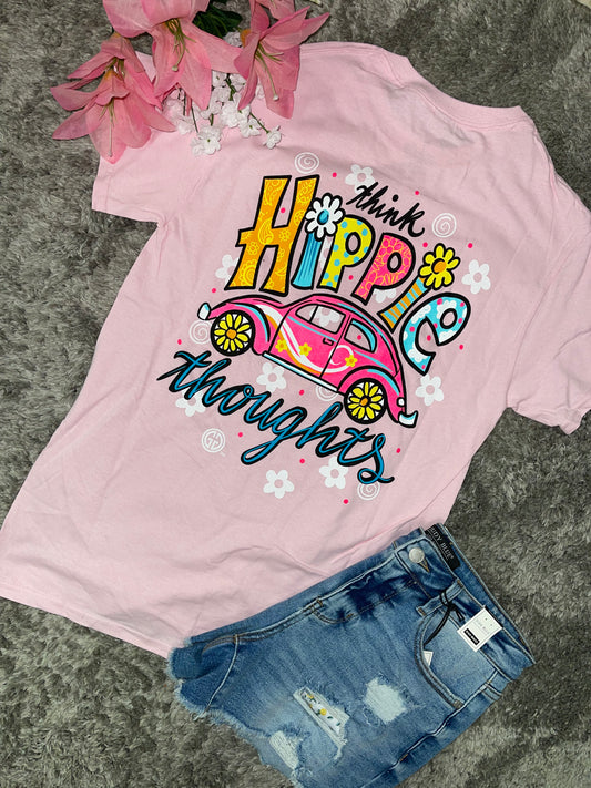Hippie Thoughts ~ Pink Girlie Girl Graphic Tee